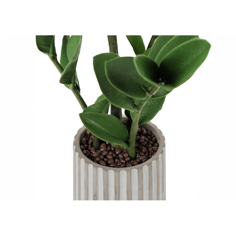 Primrue Mccormick 20'' Faux Zz Plant in Cement Pot Wayfair Canada